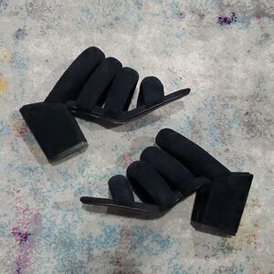 Kelsi Dagger Brooklyn Heeled Sandals in Black Suede Size 8.5